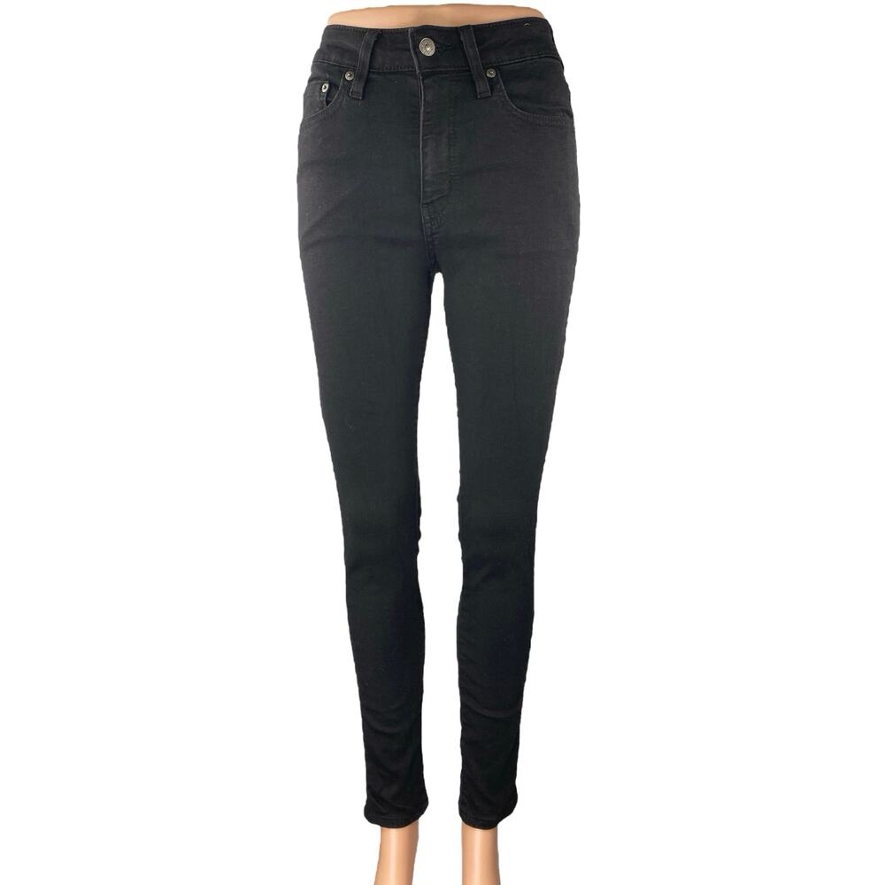 Levis 721 Women's Black High Rise Skinny Leg Slim Fit Denim Jeans Pants Size 26
